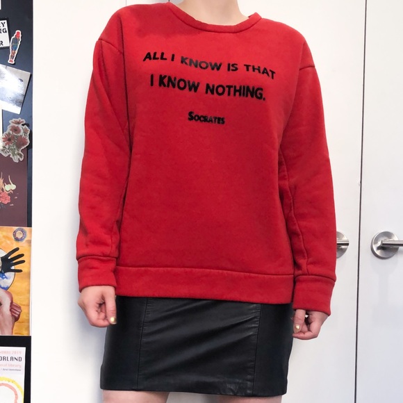 zara socrates sweatshirt